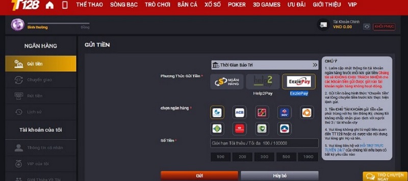 Nạp tiền TT128 - Cách thức trải nghiệm tại nhà cái uy tín 1 Phương Thức Thanh Toán Tại Nhà Cái Tt128 Được Cung Cấp Đa Dạng