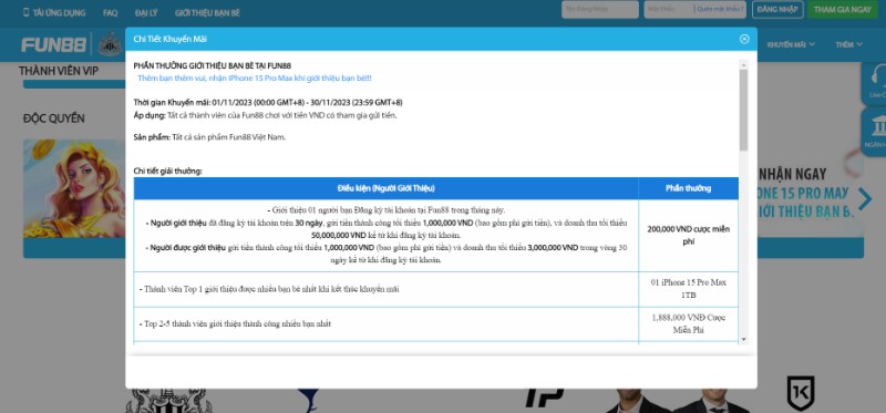 Khuyến mãi Fun88 - Đa dạng sự kiện siêu khủng tại nhà cái 25 Thưởng Giới Thiệu Bạn Bè Cùng Tham Gia Nhà Cái Fun88