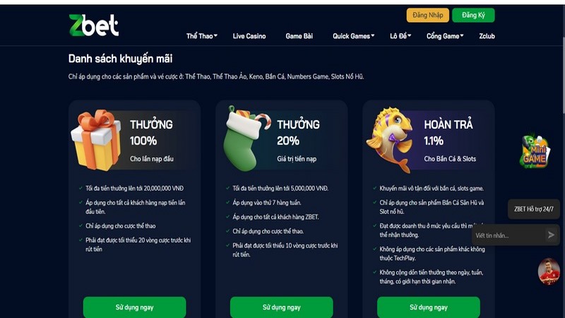 Khuyến mãi ZBET - Các chương trình sự kiện bùng nổ 2 Nhận 20% Giá Trị Khi Nạp Tiền Vào Thứ 7 Hàng Tuần Áp Dụng Cho Sảnh Thể Thao