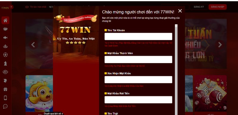 77WIN - Thương hiệu nhà cái uy tín hàng đầu tại Châu Á 4 Thao Tác Tạo Tài Khoản Cực Đơn Giản Và Dễ Dàng