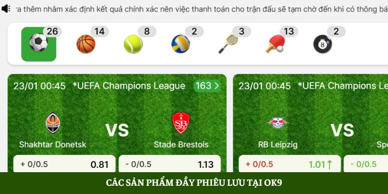 OK9 - Nhà Cái Cá Cược Thể Thao Xanh Chín Nhất 2026 3 Các Sản Phẩm Đầy Phiêu Lưu Tại Ok9